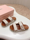 Miu Miu Canvas Logo Slide Sandals - Discount 45%